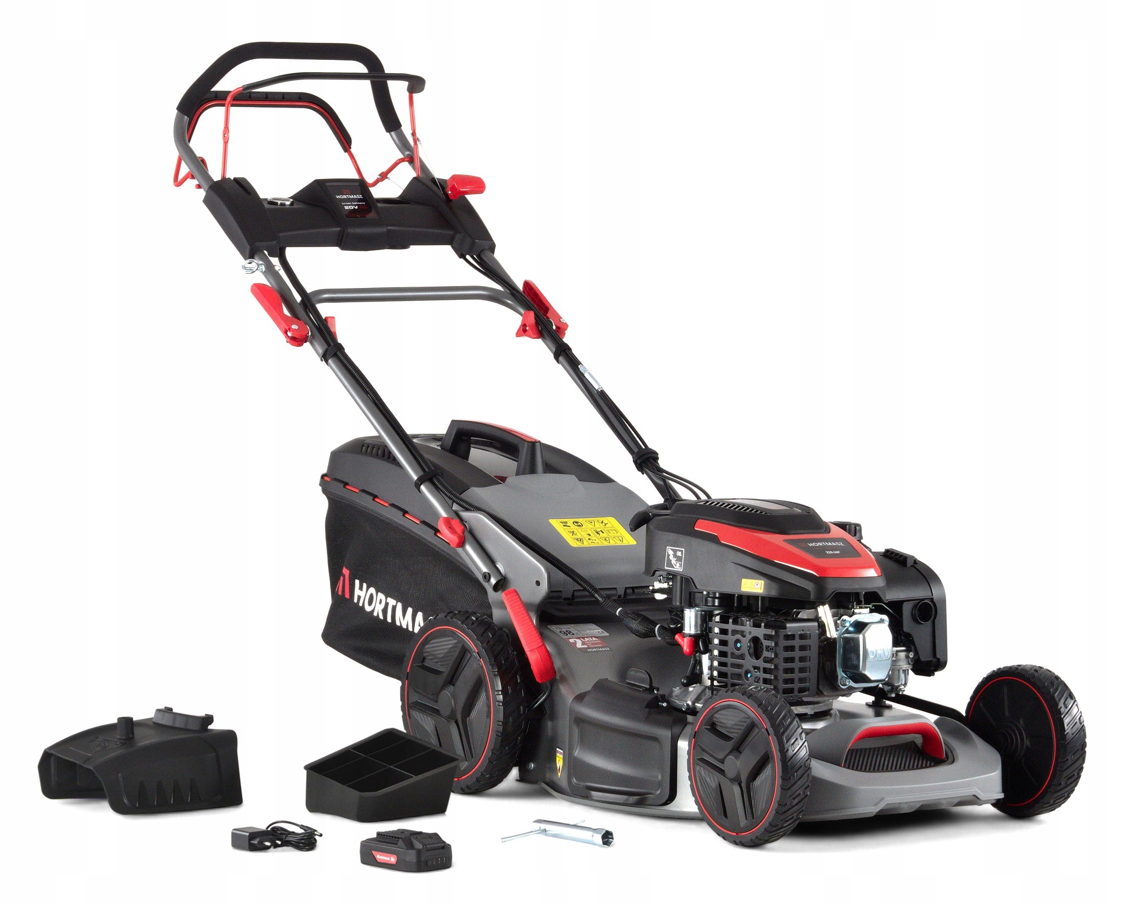 Benzínová kosačka na trávu s nastaviteľným pohonom a štartérom / 51 cm, 224 cm3